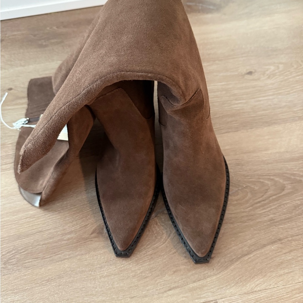 Extra Wide Calf (!) Dolce Vita Brown Real Suede Knee-High Heeled Boots